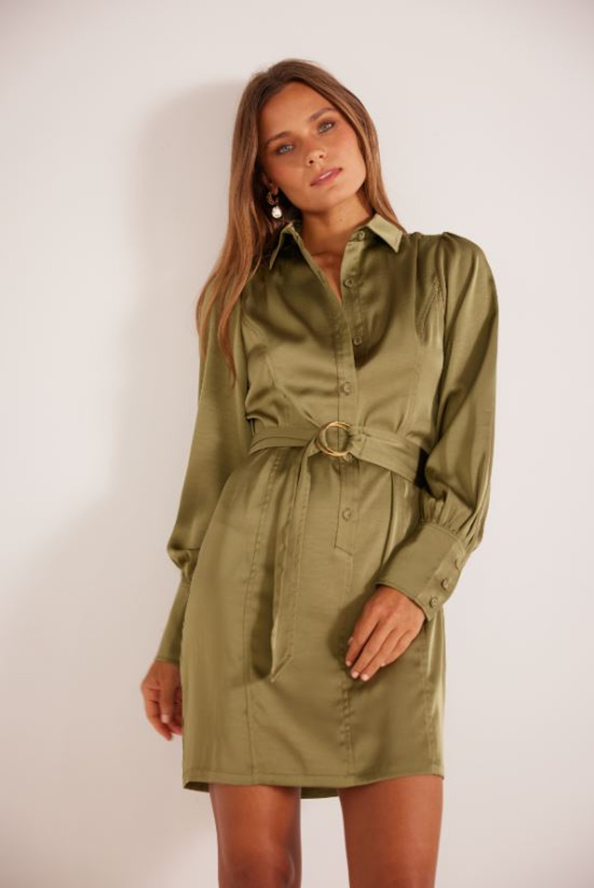 khaki shirt dress